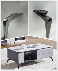 Patas de sofá de muebles cromados de mesa de gabinete cónico de metal de alta calidad