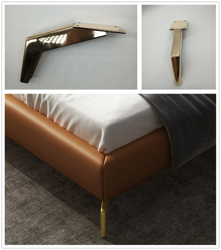  Accesorios de sofá dorados de estilo caliente, piezas de muebles de metal, patas de silla de sofá en ángulo