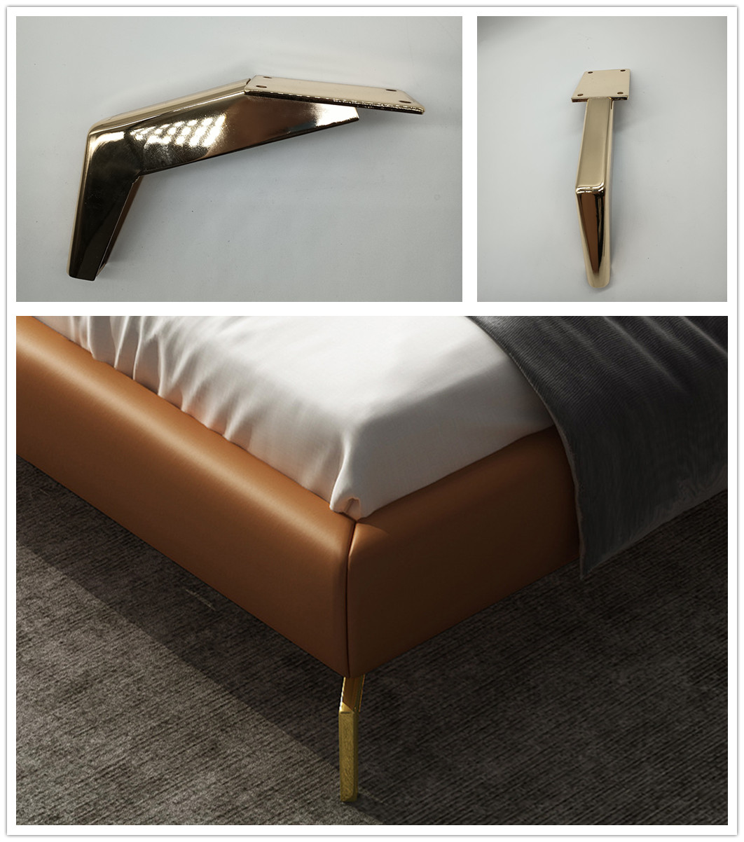  Accesorios de sofá dorados de estilo caliente, piezas de muebles de metal, patas de silla de sofá en ángulo