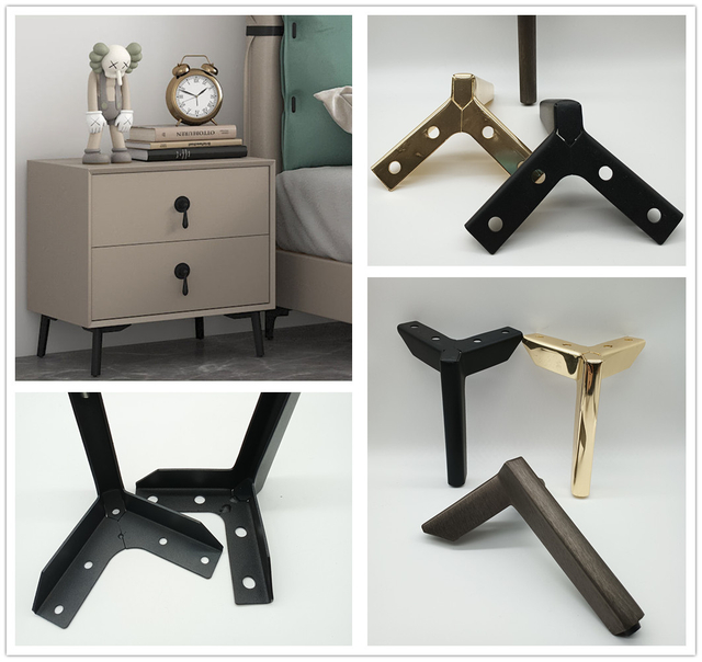 Nuevo estilo, muebles de hierro para sala de estar, patas para mesa, gabinete, patas cromadas para sofá