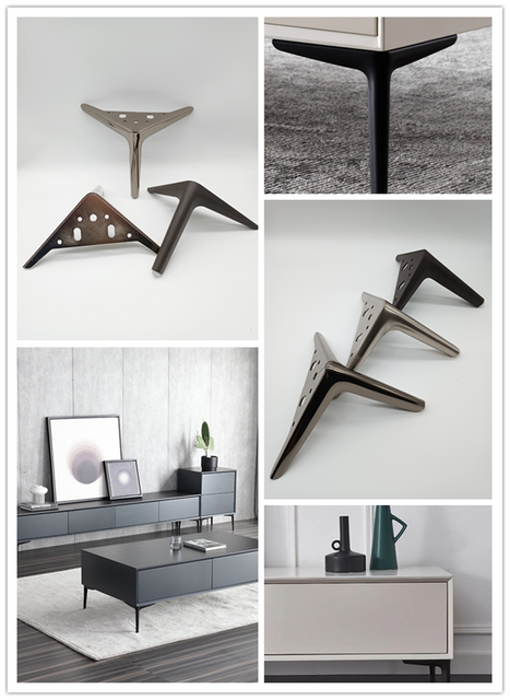 Accesorios de ferretería para muebles, patas de sofá pulidas con revestimiento de Metal, patas de cama, patas de silla, patas de hierro